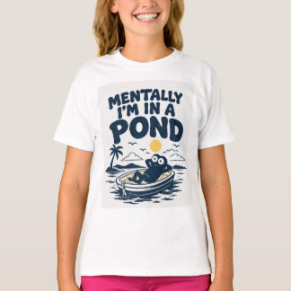 Funny Frog Mentally I'm In A Pond Teen Shirt Tシャツ