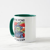 Funny Frog Mug – In the Pond Be Ponderin マグカップ (正面左)