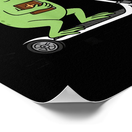 Funny Frog Off To Praise The Lord Meme Quote Funny ポスター (角)