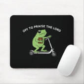 Funny Frog Off To Praise The Lord Meme Quote Funny マウスパッド (マウス)