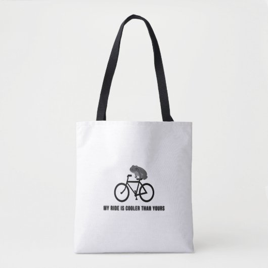 Funny Frog on Bike T-Shirt | Cool Cycling Animal  トートバッグ (正面)