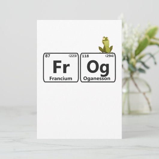Funny Frog Periodic Table Elements Funny Science サンキューカード (スタンド正面)