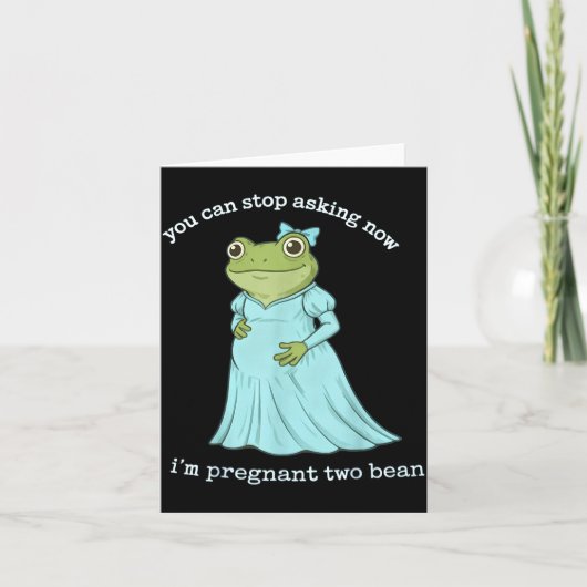 Funny Frog Pregnancy Announcement Medieval Pregnan カード (正面)