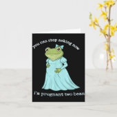 Funny Frog Pregnancy Announcement Medieval Pregnan カード (黄色い花)