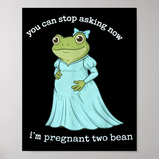 Funny Frog Pregnancy Announcement Medieval Pregnan ポスター (正面)