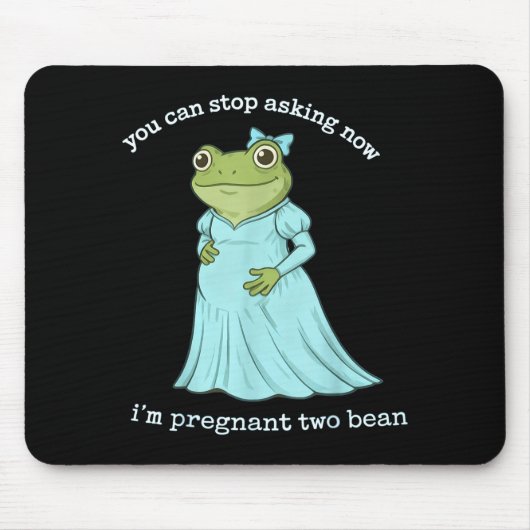 Funny Frog Pregnancy Announcement Medieval Pregnan マウスパッド (正面)