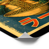 Funny Frog Ramen Kawaii Retro Japanese Rising Sun  ポスター (角)