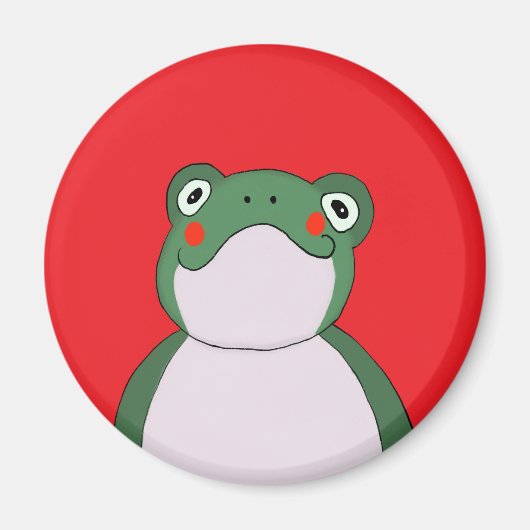 Funny Frog Red Magnet マグネット (正面)