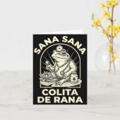 Funny Frog Sana Sana Colita De Rana Cute Mexican N カード (黄色い花)