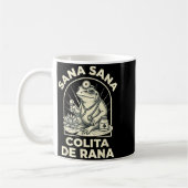 Funny Frog Sana Sana Colita De Rana Cute Mexican N コーヒーマグカップ (左)