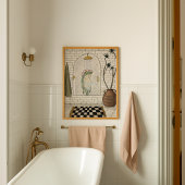 Funny Frog Shower Bathroom Poster ポスター