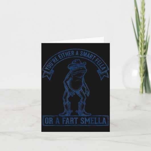 Funny Frog Smart Fella Fart Smella Cowboy Humor  カード (正面)