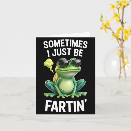 Funny Frog - Sometimes I Just Be Fartin'  カード (黄色い花)