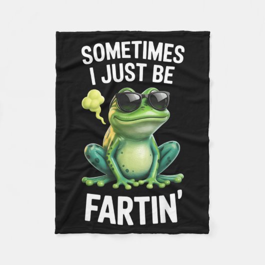Funny Frog - Sometimes I Just Be Fartin'  フリースブランケット (正面)