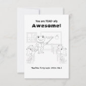 Funny Frog Teacher "Toad-ally Awesome" Coloring  サンキューカード (正面)