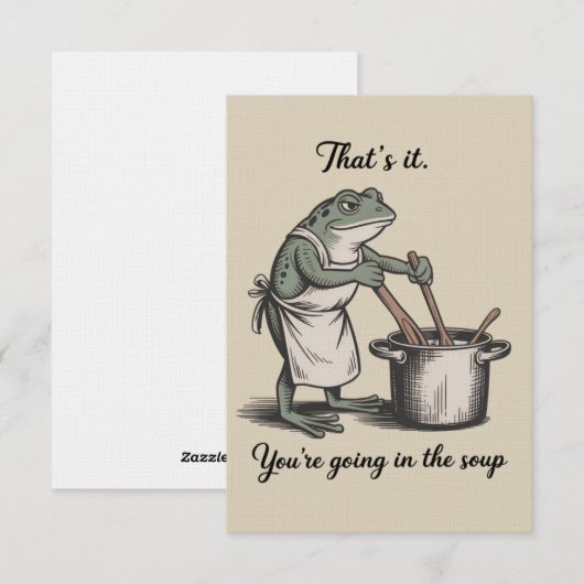 Funny Frog That's It You're Going in the Soup Meme 招待状 (正面/裏面)