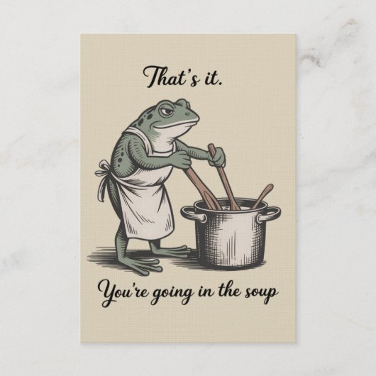Funny Frog That's It You're Going in the Soup Meme 招待状 (正面)