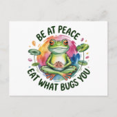 Funny Frog Thinking of You Encouragement Hello ポストカード (正面)