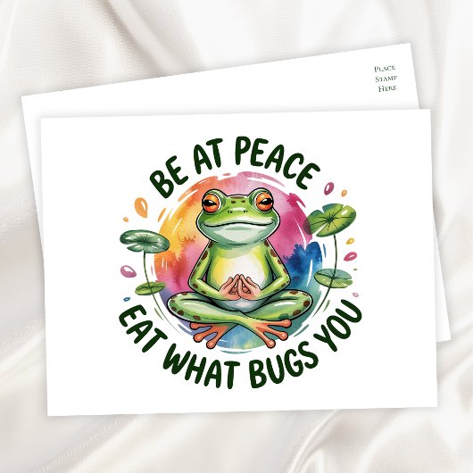 Funny Frog Thinking of You Encouragement Hello ポストカード