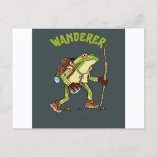 Funny Frog Wanderer Wild Animal Lover Gift シーズンポストカード