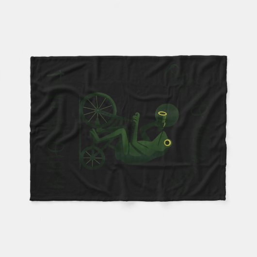 Funny Frog Wizard Off To Commit Tom Foolery Eclips フリースブランケット (正面(横))