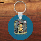 Funny Frog Wizard twas The tism M'lord Fantasy Art キーホルダー (正面)