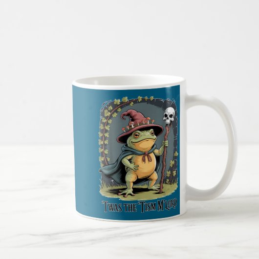 Funny Frog Wizard twas The tism M'lord Fantasy Art コーヒーマグカップ (右)