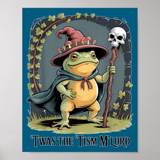 Funny Frog Wizard twas The tism M'lord Fantasy Art ポスター (正面)