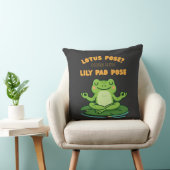 Funny Frog Yoga Cartoon Lotus Lily Pad Pose Design クッション (椅子)