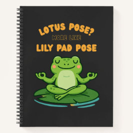 Funny Frog Yoga Cartoon Lotus Lily Pad Pose Design ノートブック