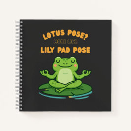 Funny Frog Yoga Cartoon Lotus Lily Pad Pose Design ノートブック