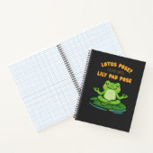 Funny Frog Yoga Cartoon Lotus Lily Pad Pose Design ノートブック (内部)