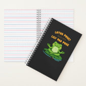 Funny Frog Yoga Cartoon Lotus Lily Pad Pose Design ノートブック (内側)