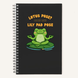 Funny Frog Yoga Cartoon Lotus Lily Pad Pose Design ノートブック