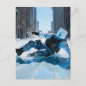Funny froze water icecube falling on ice  ポストカード (正面)
