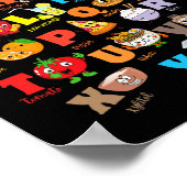 Funny Fruit And Foodie Alphabet Abcs Kindergarten ポスター (角)