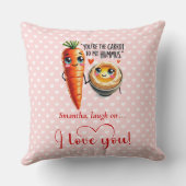 Funny Fruit Pun Personalized Valentine Throw  クッション (裏面)