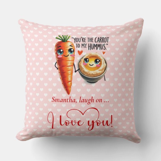 Funny Fruit Pun Personalized Valentine Throw  クッション (正面)