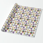Funny Fruit School Life Seamless Cartoon Pattern ラッピングペーパー (アンロールド)