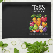 Funny Fruits Veggies Tales from Produce Grocery キッチンタオル (折り畳み)