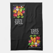 Funny Fruits Veggies Tales from Produce Grocery キッチンタオル (縦)
