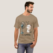 Funny "FU Summer" Cute Cat Cooling Fan ✨☀️🐈 Tシャツ (正面フル)