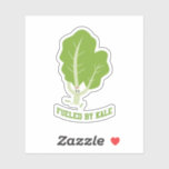 Funny Fueled by Kale Running Cartoon Kale シール<br><div class="desc">カレおもしろいーを文字にした漫画走のケールをモチーフにした可愛くてシール。</div>