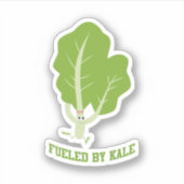 Funny Fueled by Kale Running Cartoon Kale シール (正面)
