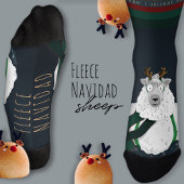 Funny Fun Festive Sheep “Fleece Navidad” Dark Blue ソックス