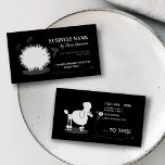 Funny Fun Pet Grooming Black White Custom 名刺<br><div class="desc">Create your own unique fun original and funny two side print stylish black and white Pet Grooming Business Card featuring original images of before and after of a dog who visited your pet grooming service. On the front side is a cute messy ball of hair and on the other side...</div>