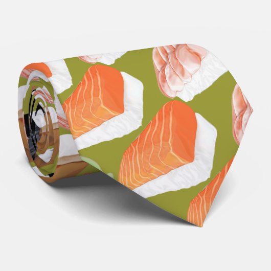Funny Funky Sushi Tie With Your Favorite Sushi ネクタイ (ロール)