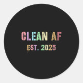 Funny Future Clean Af Est 2025 Grilling Clean Prin ラウンドシール (正面)