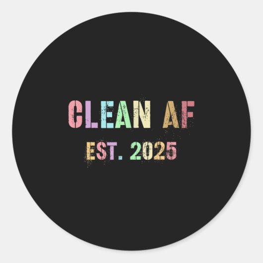 Funny Future Clean Af Est 2025 Grilling Clean Prin ラウンドシール (正面)