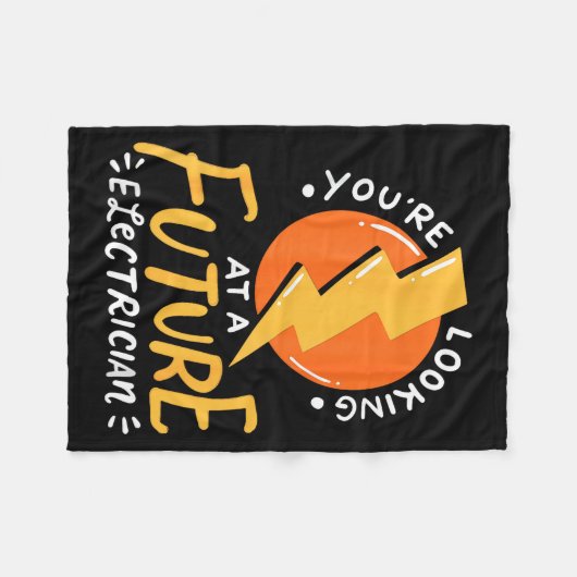 Funny Future Electrician Electrical Engineer  フリースブランケット (正面(横))